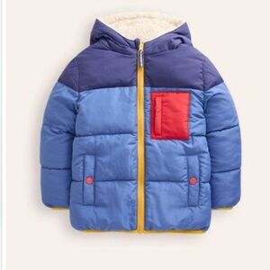 Mini BODEN Reversible Cozy Borg Coat Puffer Jacket for Kids